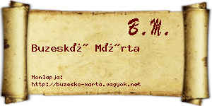 Buzeskó Márta névjegykártya
